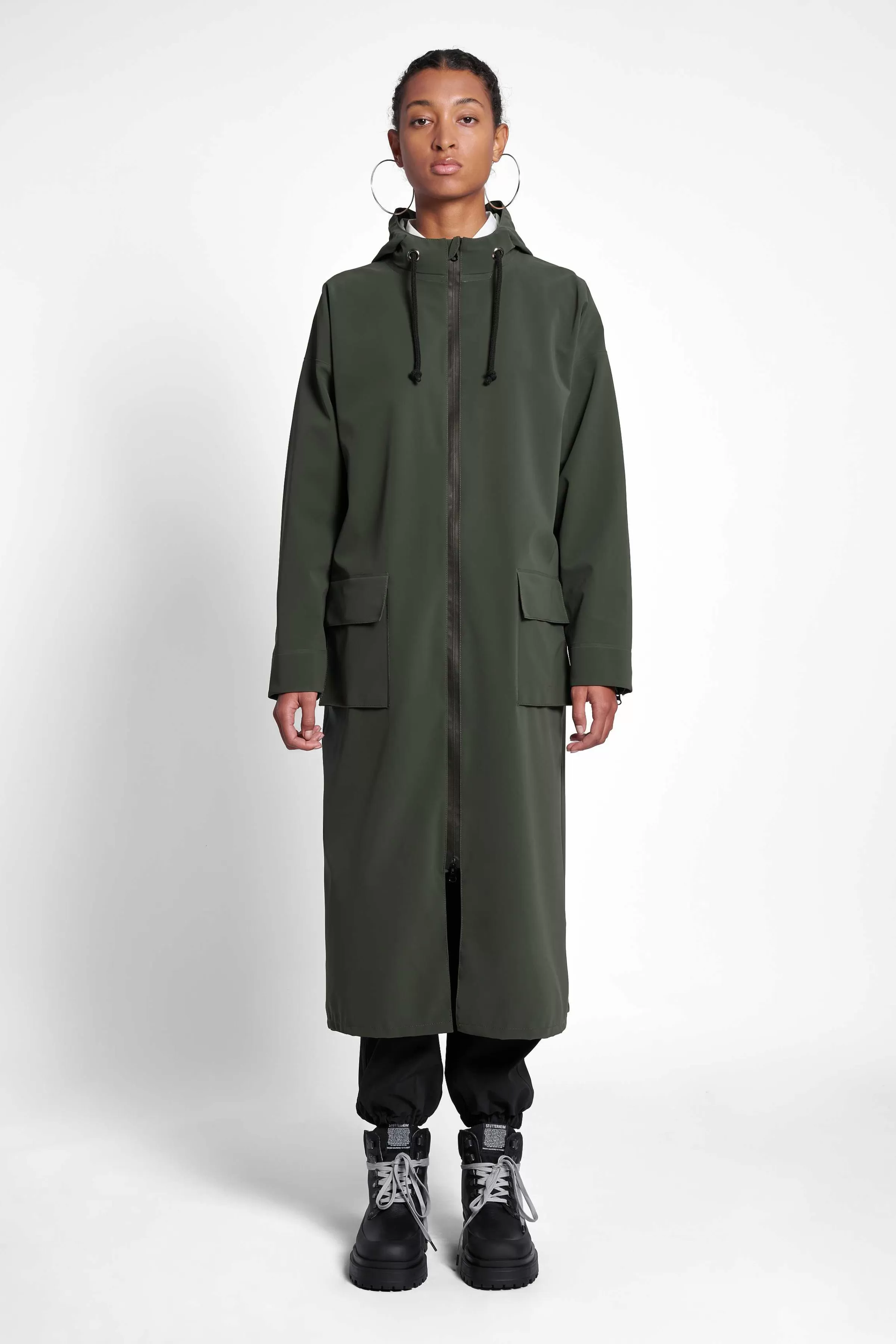 STUTTERHEIM Kvinners Salg<Sandviken Long Matte Zip Raincoat